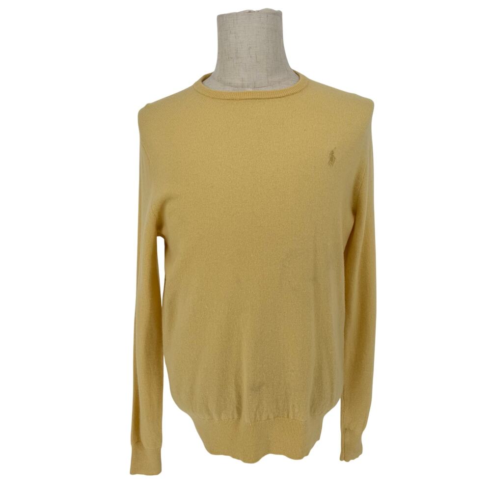 Vintage Polo Ralph Lauren Pullover Wool Sweater Butter Yellow Men's